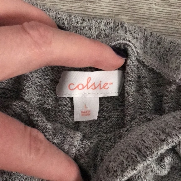 Heather gray crop top pajama set - Picture 2 of 3